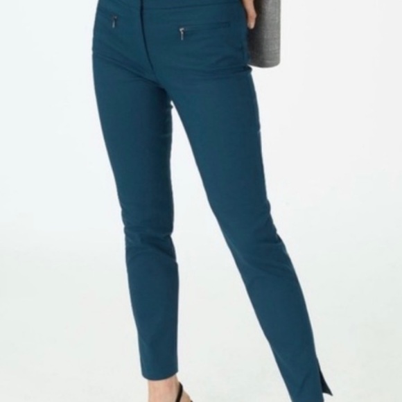 New! Club Monaco Aveena Skinny Legs pants teal blue size 00 - Picture 2 of 4